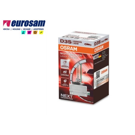 lampada xenon d3s 35w 4500k +200% tipo pk32d-5 night breaker osram