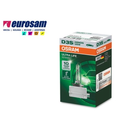 lampada xenon d3s 35w tipo pk32d-5 ultra life 10 anni xenarc osram