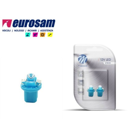 kit 2 pezzi lampada led tipo b8,5d t5 r5 12v blu concavo
