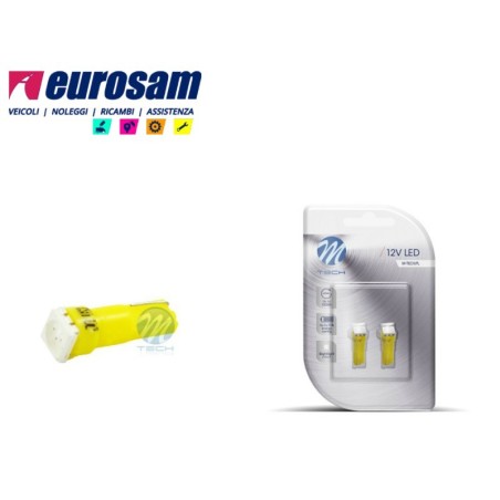 kit 2 pezzi lampada led tipo t5 12v giallo concavo