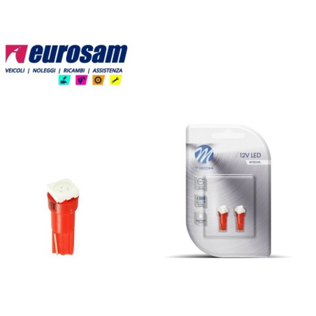 kit 2 pezzi lampada led tipo t5 12v rosso concavo