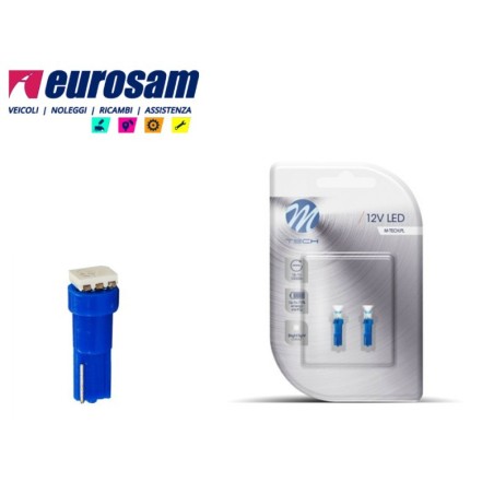 kit 2 pezzi lampada led tipo t5 12v blu concavo