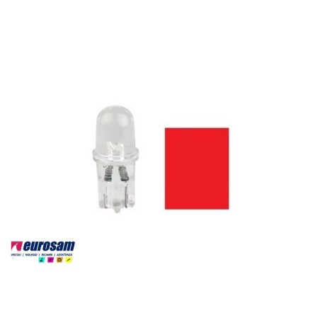 kit lampada led rossa 24v tipo t10 - 2 pezzi