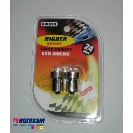 kit lampada led blu 24v tipo ba15s -2 pezzi