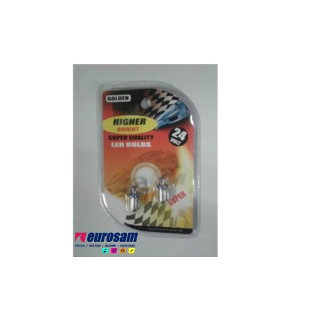 kit lampada led blu 24v tipo ba9s - 2 pezzi