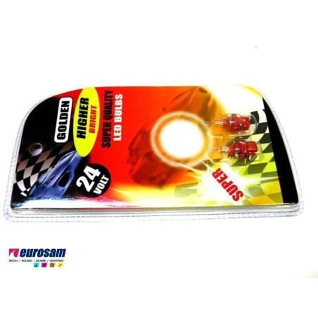 kit lampada led rossa 24v tipo b8.5d - 2 pezzi