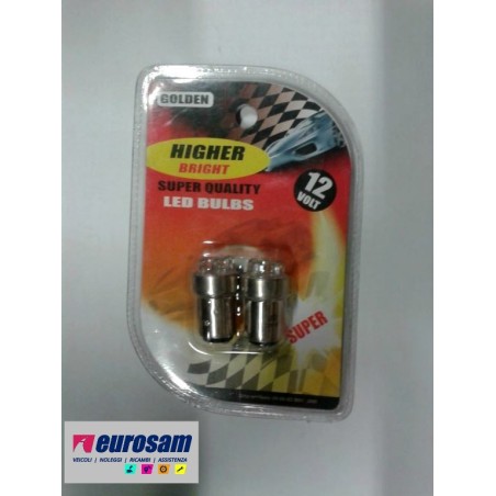 kit lampada led bianca 12v tipo bay15d - 2 pezzi