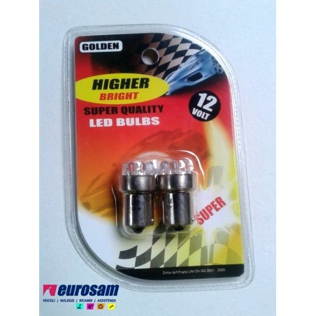 kit lampada led bianca 12v tipo ba15s - 2 pezzi