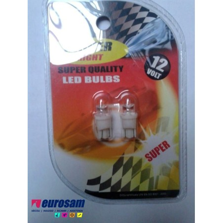 kit lampada led bianca 12v tipo t10 - 2 pezzi