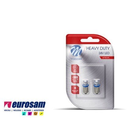 kit lampada led blu 24v tipo ba9s - 2 pezzi