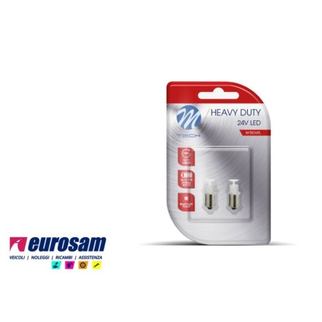 kit lampada led bianca 24v tipo ba9s - 2 pezzi