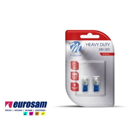 kit lampada led blu 24v tipo t10 - 2 pezzi