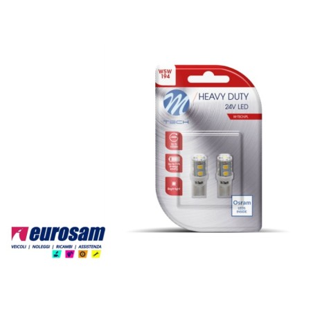 kit lampada led bianca 24v tipo t10 - 2 pezzi