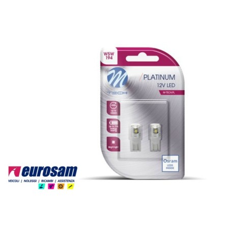 kit lampada led bianca 12v tipo t10 canbus platinum osram- 2 pezzi