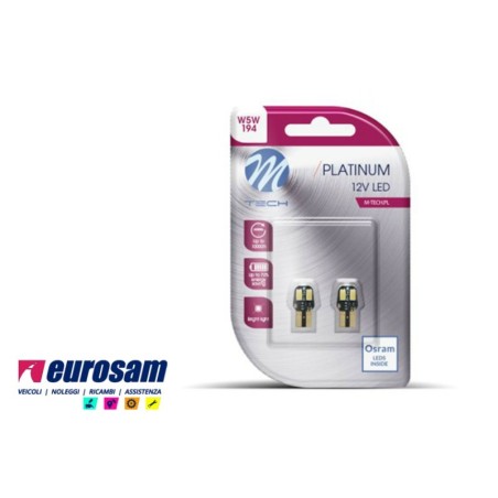 kit lampada led bianca 12v tipo t10 canbus platinum osram- 2 pezzi