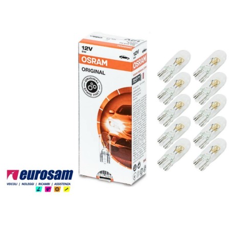 lampada alogena 12v 6w tipo w2,1x9,5d osram original