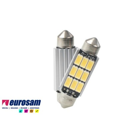 kit lampada led bianca siluro 12v tipo sv8.5 l.41mm canbus platinum osram - 2 pezzi