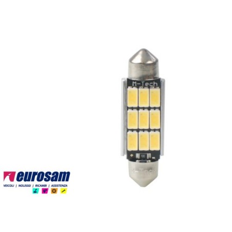 kit lampada led bianca siluro 12v tipo sv8.5 l.41mm canbus platinum osram - 2 pezzi