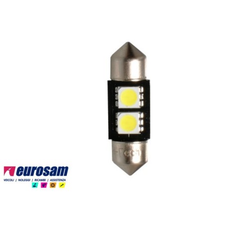 kit lampada led bianca siluro 12v tipo sv8.5 l.31mm canbus - 2 pezzi