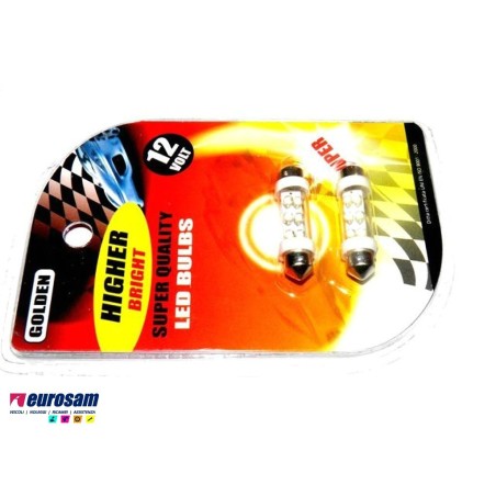 kit lampada led bianca siluro 12v tipo sv8.5 - 2 pezzi