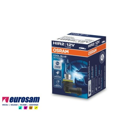 lampada alogena hir2 12v 55w tipo px20d cool blue osram