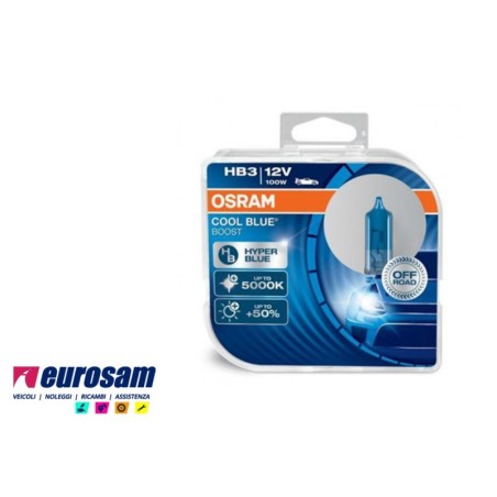 lampada alogena hb3 12v 100w 5000k +150% off road cool blue osram
