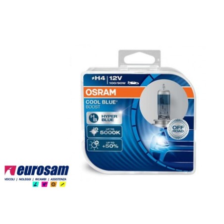 lampada alogena h4 12v 100/90w 5000k +150% off road cool blue osram