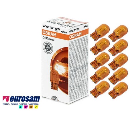lampada alogena 12v 21w tipo w3x16q ambra osram original