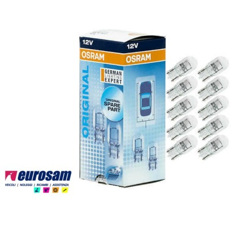 lampada alogena 12v 21w tipo w3x16q bianca osram original