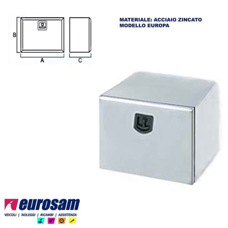 cassetta zincata porta attrezzi oggetti universale autocarro camion rimorchio trattore