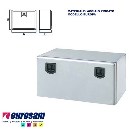 cassetta zincata porta attrezzi oggetti universale autocarro camion rimorchio trattore