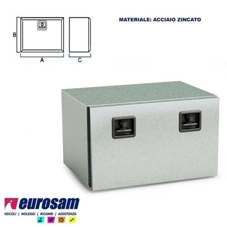 cassetta zincata porta attrezzi oggetti universale autocarro camion rimorchio trattore