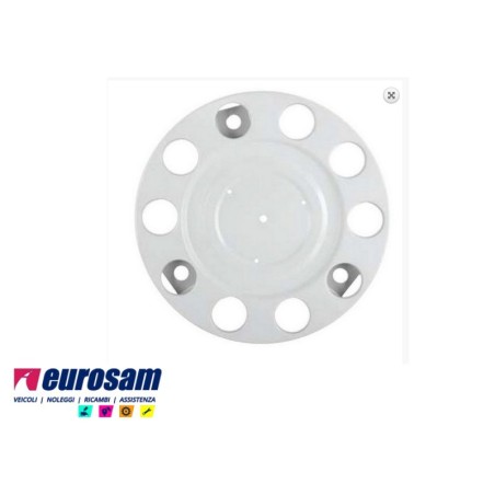 anello ruota coprimozzo 10 fori metallo bianco