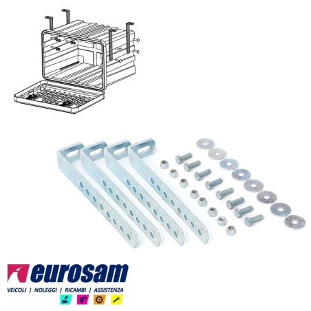 kit staffe fissaggio cassetta termoplastica lunghezza da 600 a 1000