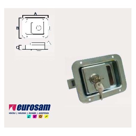 serratura inox tipo frigo con chiave per cassetta zincata ed inox