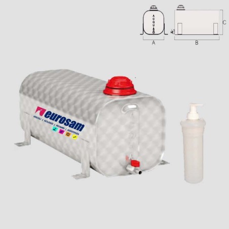 Tanica Acqua Inox 13 Litri Fiorettato Universale per Camion Rimorchio e Trattore | 170x170x420