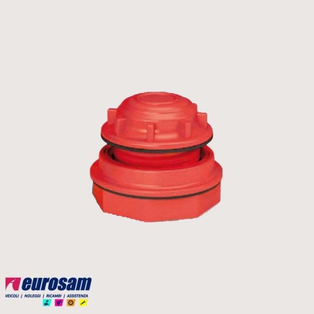 tappo per tanica inox rosso in plastica