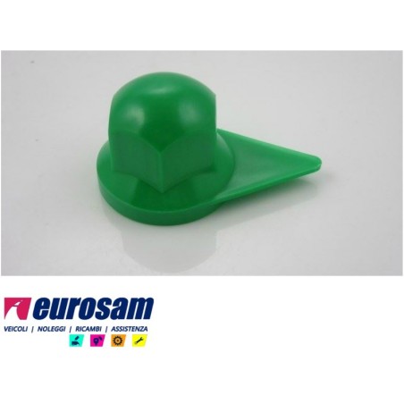 copri bullone dado ruota plastica verde d.33 mm