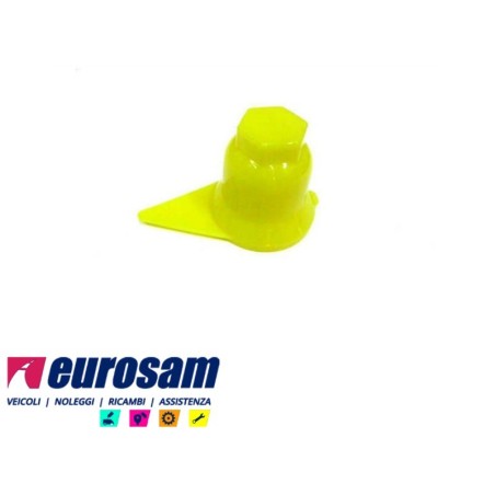 copribullone con indicatore di serraggio dado ruota d.32mm in plastica giallo