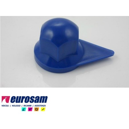 copribullone con indicatore di serraggio dado ruota d.32mm in plastica blu