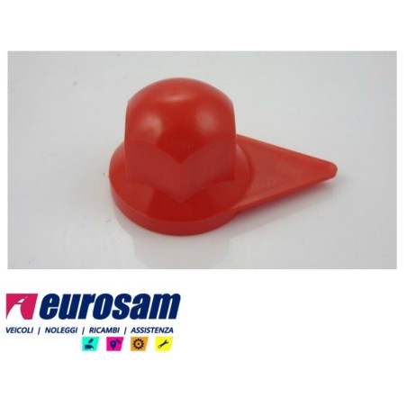 copribullone con indicatore di serraggio dado ruota d.32mm in plastica rosso