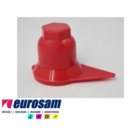 copribullone con indicatore di serraggio dado ruota d.32mm in plastica rosso