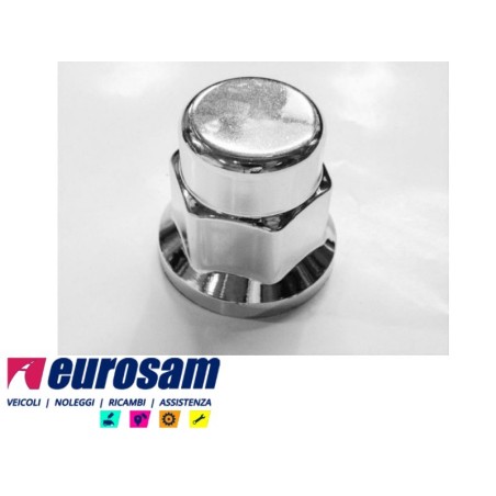 copri bullone dado ruota plastica cromato inox d.32