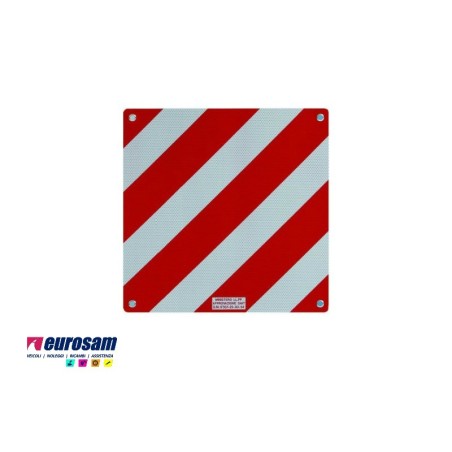 pannello segnalazione carico sporgente bianco rosso c/catarifrangenti