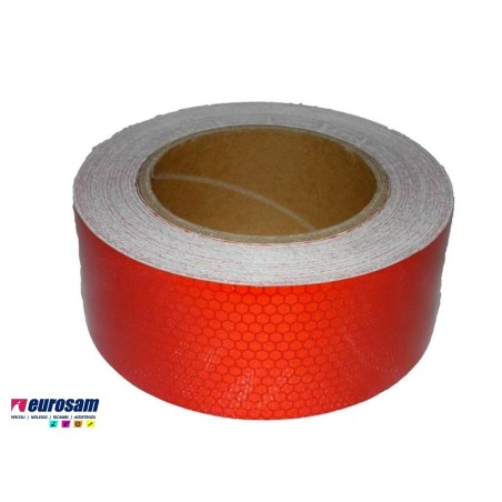 rotolo 25 mt nastro adesivo rosso riflettente