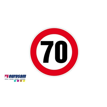 disco limite velocita' 70 km/h adesivo