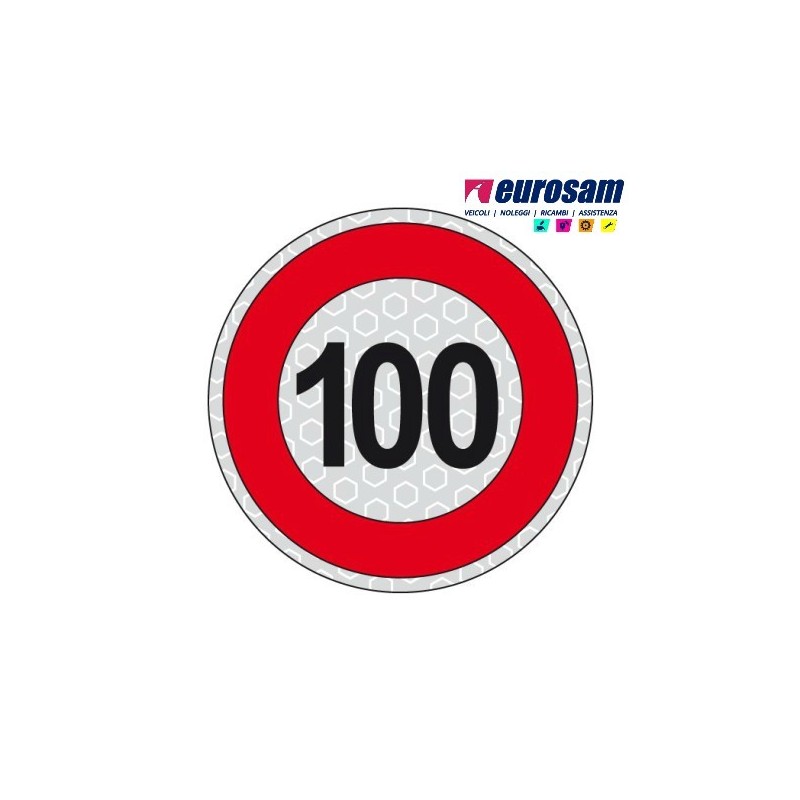 disco limite velocita' 100 km/h adesivo camion furgone rimorchio 51...