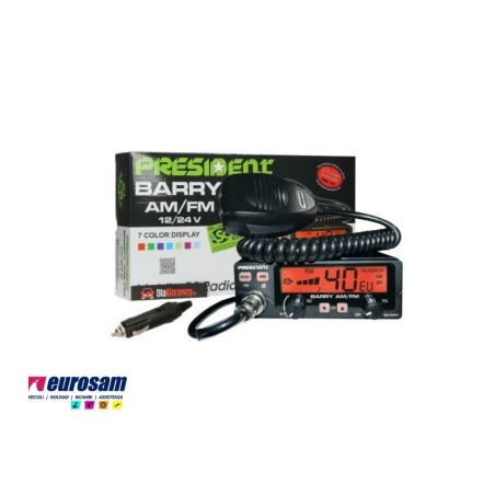 baracchino ricetrasmettitore radio cb president barry 12/24v generale