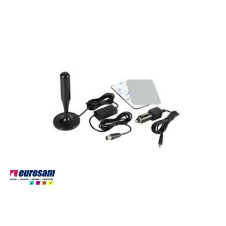 antenna tv con ricezione digitale 12/24v 130mm presa accendisigari