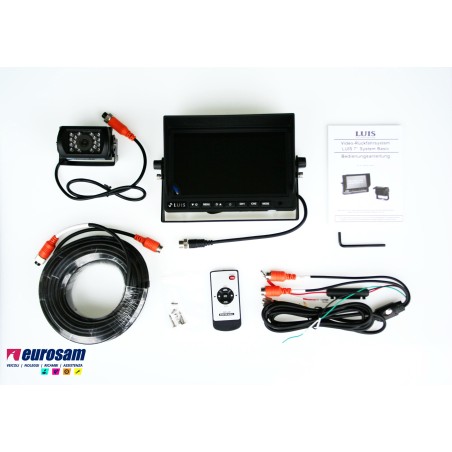 kit videocamera posteriore monitor 7'' cavo 20 mt telecomando 12/24v aspock
